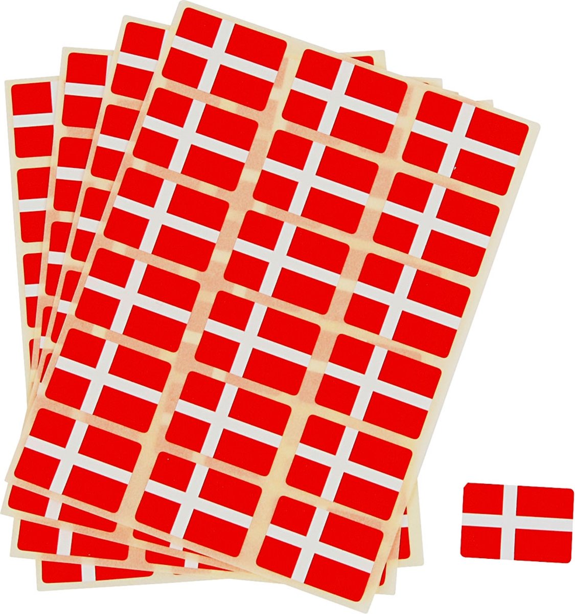 Vlag Stickers, afm 15x22 mm, Denemarken, 72stuks [HOB-59124]